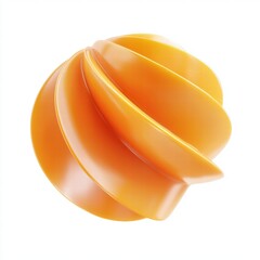 Poster - Orange Spiral Sphere Sculpture with Smooth Curves and Contemporary Design