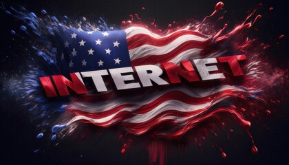 Aufkleber - American Flag Themed Internet Concept Art