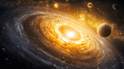 Poster - Artistic image depicting an infinite galaxy with abstract elements and a unique identifier