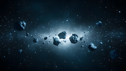 Poster - A stunning image showcasing the Asteroid Belt in outer space