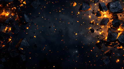 Aufkleber - glowing asteroids with vivid details and emphasis on celestial beauty