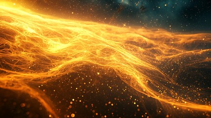 Wall Mural - an endless field of radiant energy streams and shimmering cosmic dust particles.