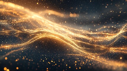 Wall Mural - an endless field of radiant energy streams and shimmering cosmic dust particles.