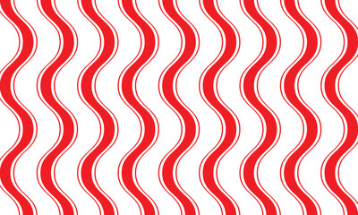 Poster - abstract simple red thin and bold smooth wave line pattern can be used background.