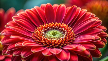 Wall Mural - Macro close-up of a vibrant red flower, red, flower, nature, petal, blossom, close-up, macro, vibrant, beauty, plant, botanical