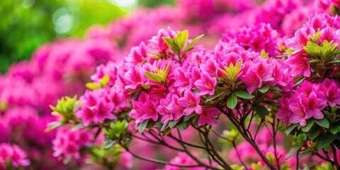 Wall Mural - Vibrant pink azalea rhododendron bush in full bloom, azalea, rhododendron, pink, vibrant, bush, bloom, flowers, nature, garden