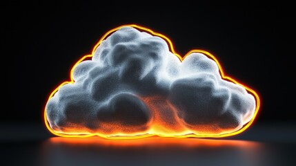 Poster - Glowing cloud illustration, abstract digital art.