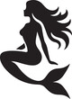 © Creative Image   - Beautiful Mermaid Silhouette Illustration with Flowing Hair Vector Art