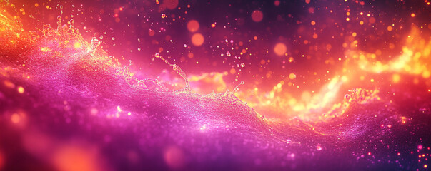 Wall Mural - Intense magenta and orange light splashes forming striking patterns, lively and energetic background