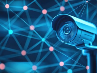 Poster - Monitoring security systems connected environments technology content digital landscape close-up view safety concept