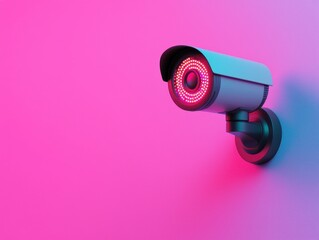 Poster - Surveillance camera installation urban area digital security modern environment close-up view safety concept