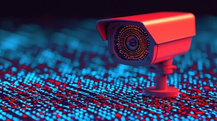 Poster - Surveillance action digital environment security camera data visualization tech concept futuristic viewpoint