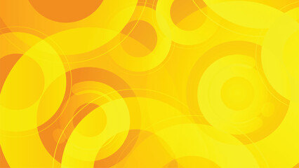 Poster - abstract orange background with circles pattern