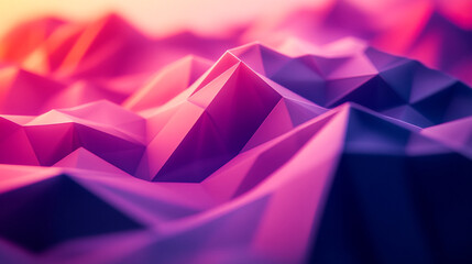Poster - Colorful geometric landscape with sharp peaks and soft gradients in the background