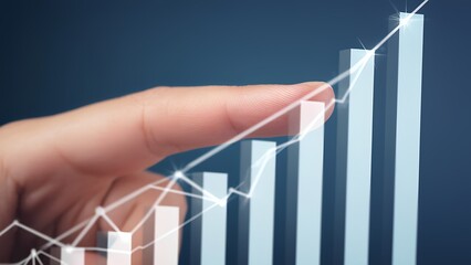Poster - Analyzing growth trends business sector graphical data visualization indoor office space close-up viewpoint financial insights for strategic planning