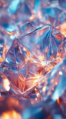 Wall Mural - Abstract Crystal Background  Blue  Orange  and Red Gemstones