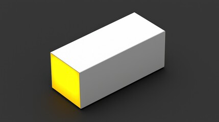 Poster - White rectangular box with glowing yellow inner corner on dark background.