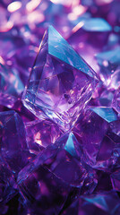 Wall Mural - Amethyst Crystal Cluster  Purple Gemstones  Closeup Macro