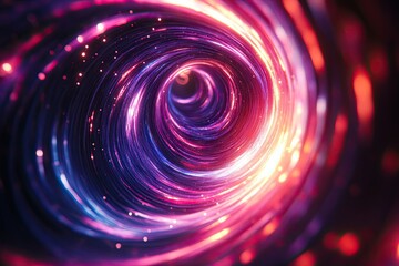 Wall Mural - Spiral of light and color with a purple center