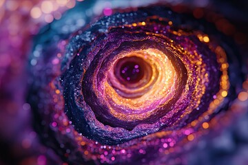 Wall Mural - Spiral of purple and orange colors with a glowing center