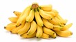 © Somsom - A bountiful arrangement of luscious ripe bananas clustered together on a clean white backdrop showcasing the natural beauty and vibrancy of this popular tropical fruit