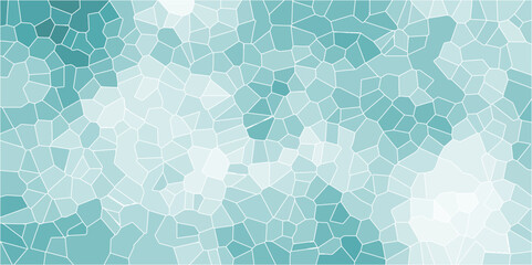 Poster - Seamless Emerald Blue Mosaic Texture with Geometric Abstract Design . Perfect for Backgrounds, Digital Art, and Creative Projects. Broken Stained Glass with Seamless pattern shapes