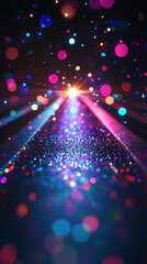 Wall Mural - Colorful Glitter Bokeh Lights Background