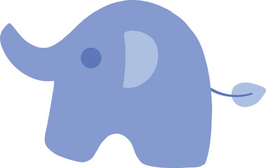 an elephant with a blue trunk and a small head.eps