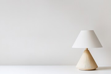 Poster - simple scandinavian lamp on white background with copy space