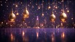 © Emi - Golden Lanterns and Stars Hanging Over Cityscape