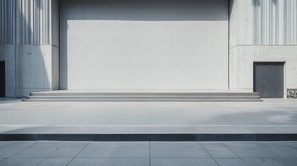 Poster - cultural event scene captured with minimalistic style empty stage and room for copy space creating neutral space for