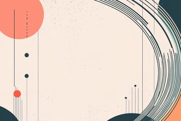 Poster - minimalist abstract design with curved lines and geometric shapes providing ample copy space