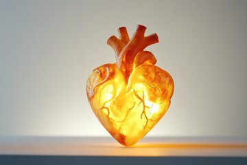 Poster - stock photo of heart model on white background with copy space
