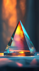 Wall Mural - Glass Pyramid  Colorful Light  Abstract Shape  Refraction