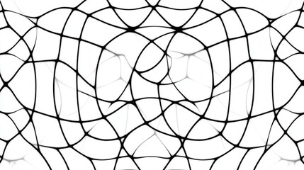 Poster - Abstract Black and White Interwoven Network Design