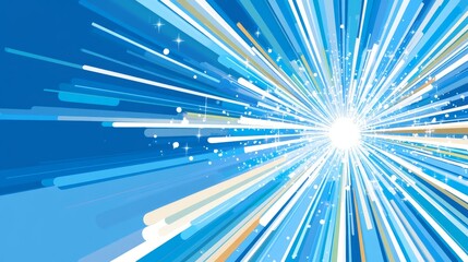 Poster - Abstract Blue Burst Light Speed Starry Design