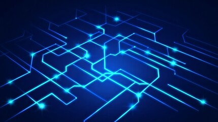 Poster - Abstract Blue Circuit Board Technology Design