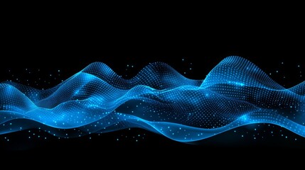 Poster - Abstract Blue Digital Waveform Background Design