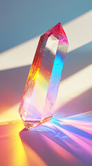 Wall Mural - Iridescent Crystal Prism  Rainbow Light Refraction  Gemstone