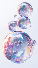 Wall Mural - Iridescent Soap Bubbles  Abstract Liquid Art  Macro Photography
