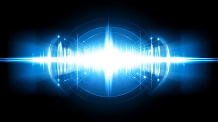 Poster - Abstract Blue Energy Wave Visualization Technology