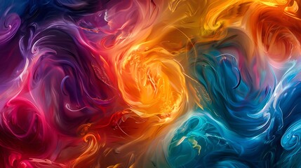 Poster - vibrant swirling colors create an abstract and dynamic artwork a mesmerizing blend of hues and textu
