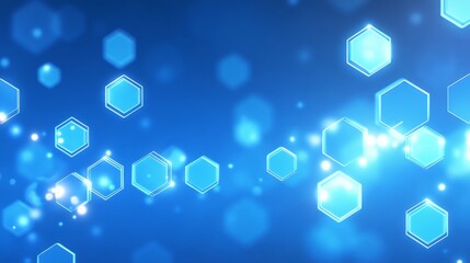 Poster - Abstract Blue Hexagon Technology Background Design