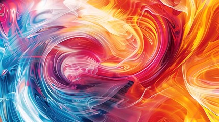 Poster - abstract digital artwork featuring swirling vibrant colors, creating a dynamic and energetic composi