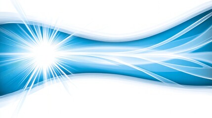 Poster - Abstract Blue Wave Light Burst Design Background