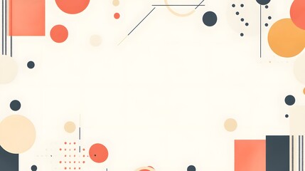 Poster - Abstract Geometric Shapes Composition with Warm Colors