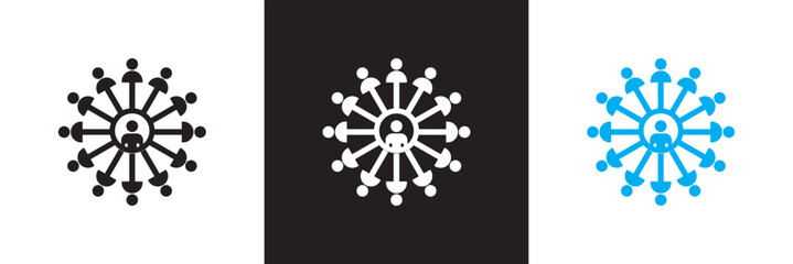 Connection related  icons. Network, connect, team, link etc.  Vector illustration. isolated on white and black background. EPS 10