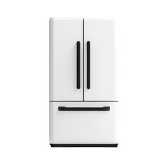 Wall Mural - Modern Sleek White Double Door Refrigerator Design