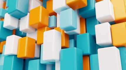 Poster - Abstract Colorful Cubes Geometric Pattern Design