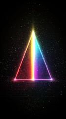 Wall Mural - Neon Triangle Rainbow Light Sparkles Abstract Background